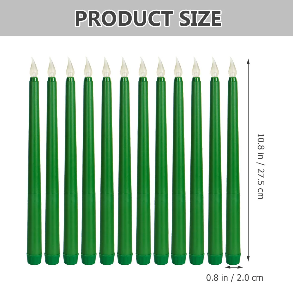 12Pcs Electric Lights Flameless LED Taper Candles Battery Operated for Holiday Christmas Halloween Display