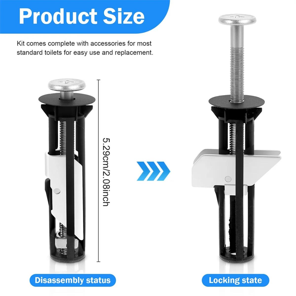 مجموعة استبدال براغي المرحاض المكونة من 12 قطعة من ABJZ، ومسامير مقعد المرحاض العالمية مع صامولة برغي الغسالة، وغطاء المرحاض سريع التثبيت