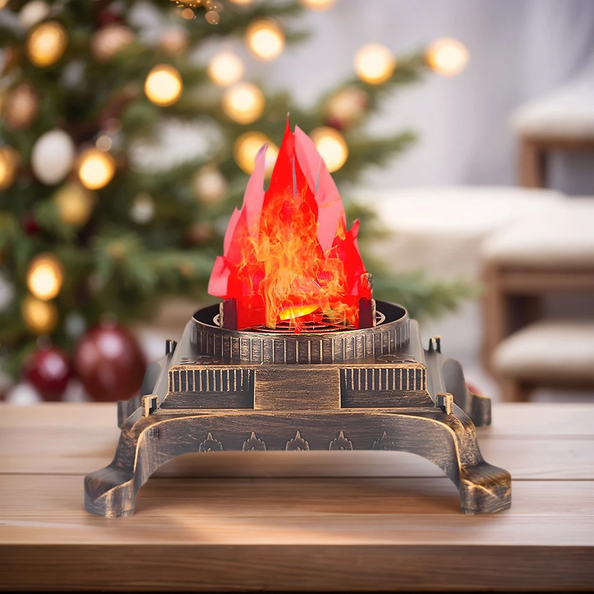 

1 шт. поддельная огненная лампа, искусственный свет для костра, беспламенные ночные огни, мерцающее пламя, светодиодный светильник для Хэллоуина, праздничного декора 2025