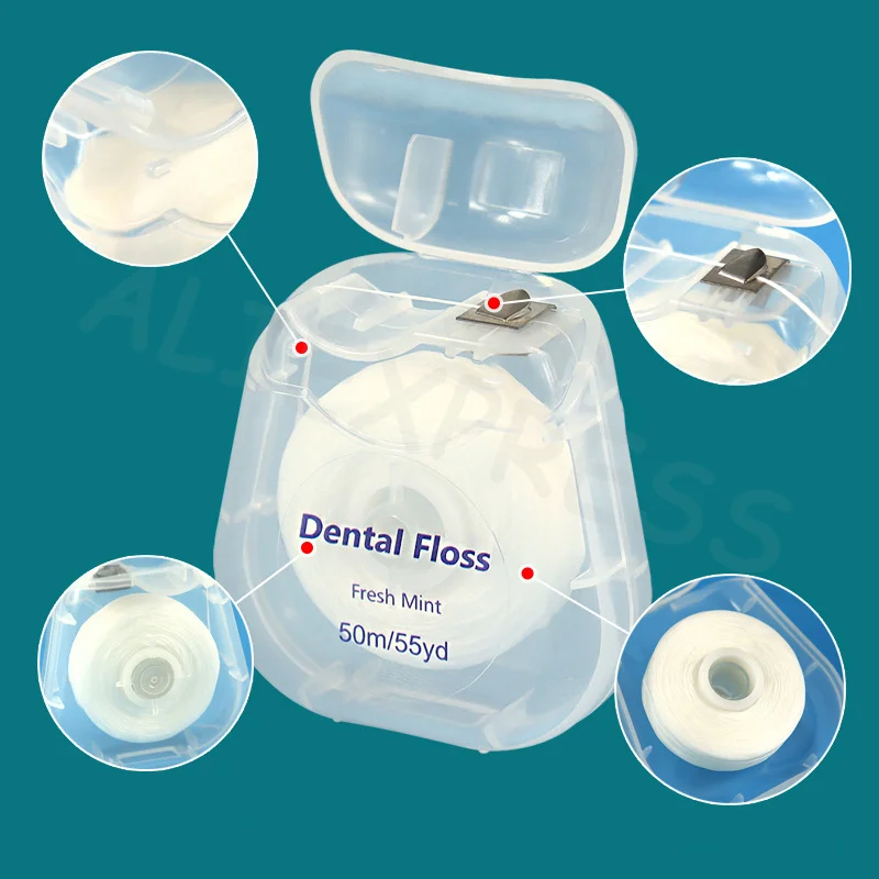 Practical Oral Care Solution, 50m Floss Care Picks, Portable with Handy Case for Hygiene Maintenance