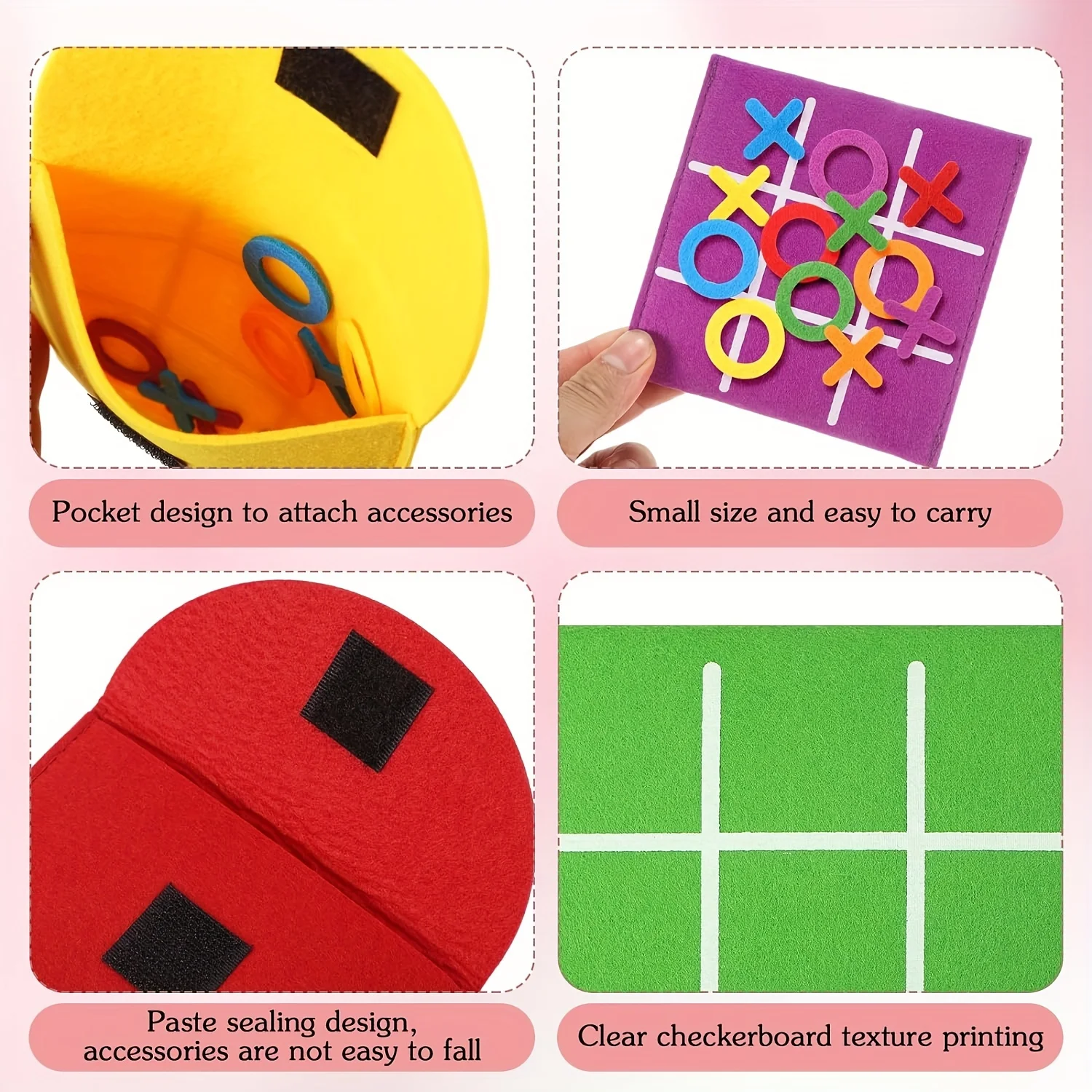 5pcs Party Games: Tic Tac Toe Board Game - Party Favors for Birthday Christmas Family Night