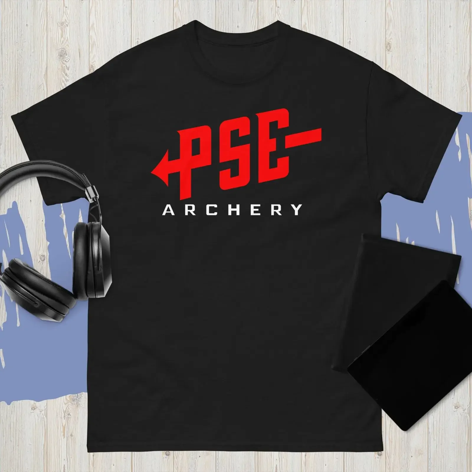 New Pse Archery Black T Shirt Mens Size S To 3XL Usa M L XL 2XL vintage Washed fashion graphic Stretched Casual