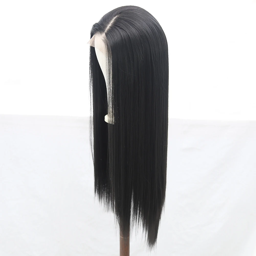 AIMEYA 13X6 Black Wig Natural Straight Synthetic Lace Front Wigs for Women Heat Resistant Fiber Synthetic Wig Long Blonde Wigs