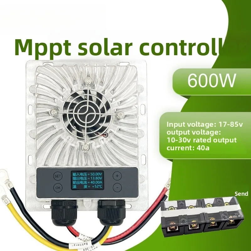 MPPT Solar Charge Controller 600W 40A 10-30V Adjustable for Lead Acid Lithium Battery