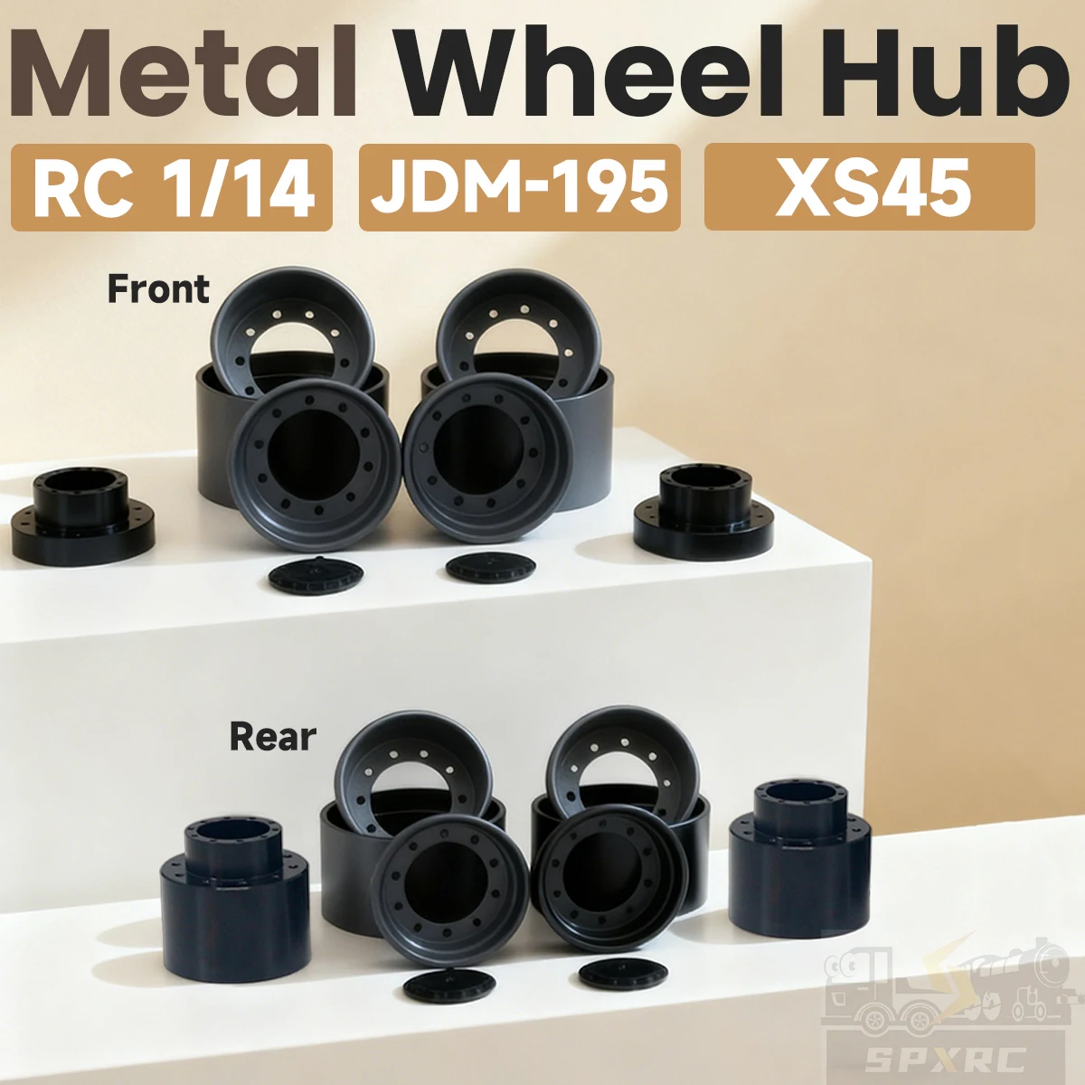 

Front Rear Wheels Hub Metal Rim JDM-195 For 1/14 Taimiya RC Dump Truck Tractor XS45 Off-road Climbing Toys Model Parts JDMODEL