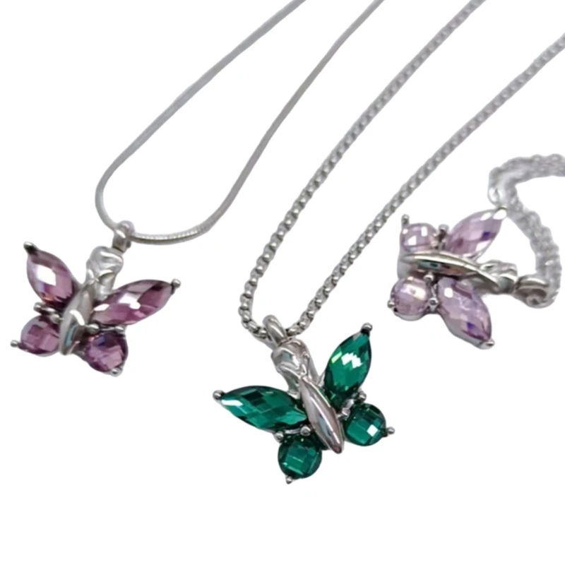 

Electroplated Cats Cremation Urn Crystal Butterfly Pendants Necklace for Ashes Cremation Ashes Necklace Pet Ashes Container