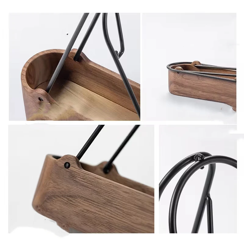 Portable Outdoor Mosquito Coil Stand, Black Walnut Metal, Portable Hanging Incense Basket, Camping Sandalwood Box