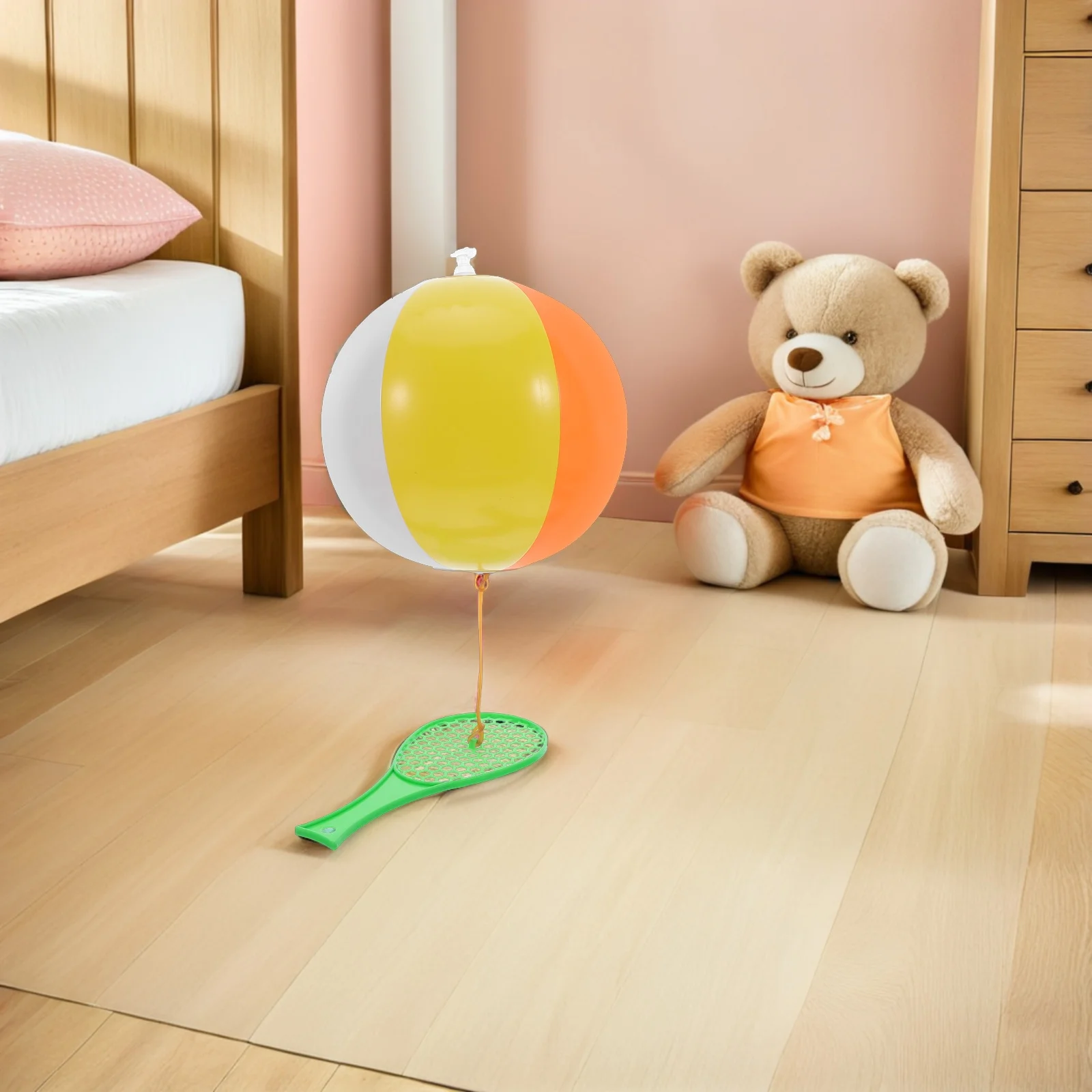 5 pçs crianças paddle bola conjunto pvc bolas saltitantes raquete leve esportes ao ar livre verão praia jogo para crianças brinquedos de beisebol