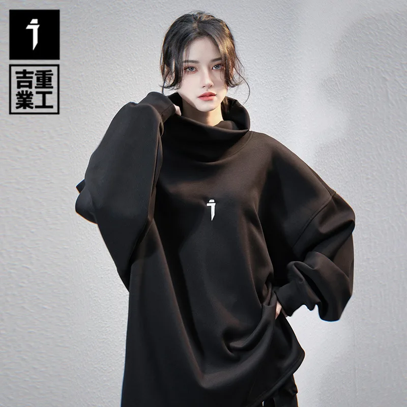 

11 BYBB'S DARK 2024 Women Turtleneck Sweatshirts Techwear Functional Pullover Hoodie Autumn Hip Hop Streetwear Harajuku Tops