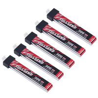 5pcs iFlight Fullsend 1S HV 300mAh 40C Lipo Battery with JST-PH2.0 Charge Plug for Alpha A65 Tiny Whoop drone part