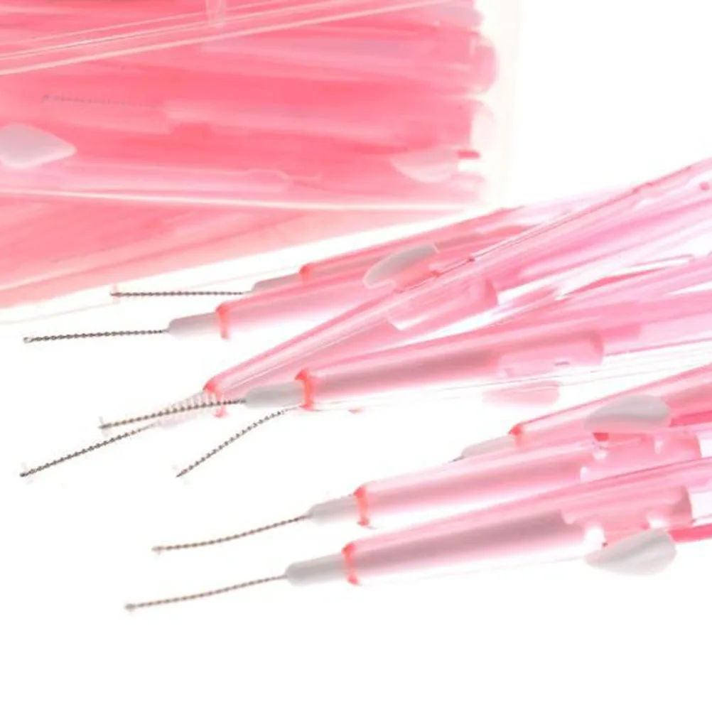 

60pcs Interdental Interdental Cleaners Brush Push-Pull Type Dental Care Oral Cleaning Tool For Braces Implants Light Green