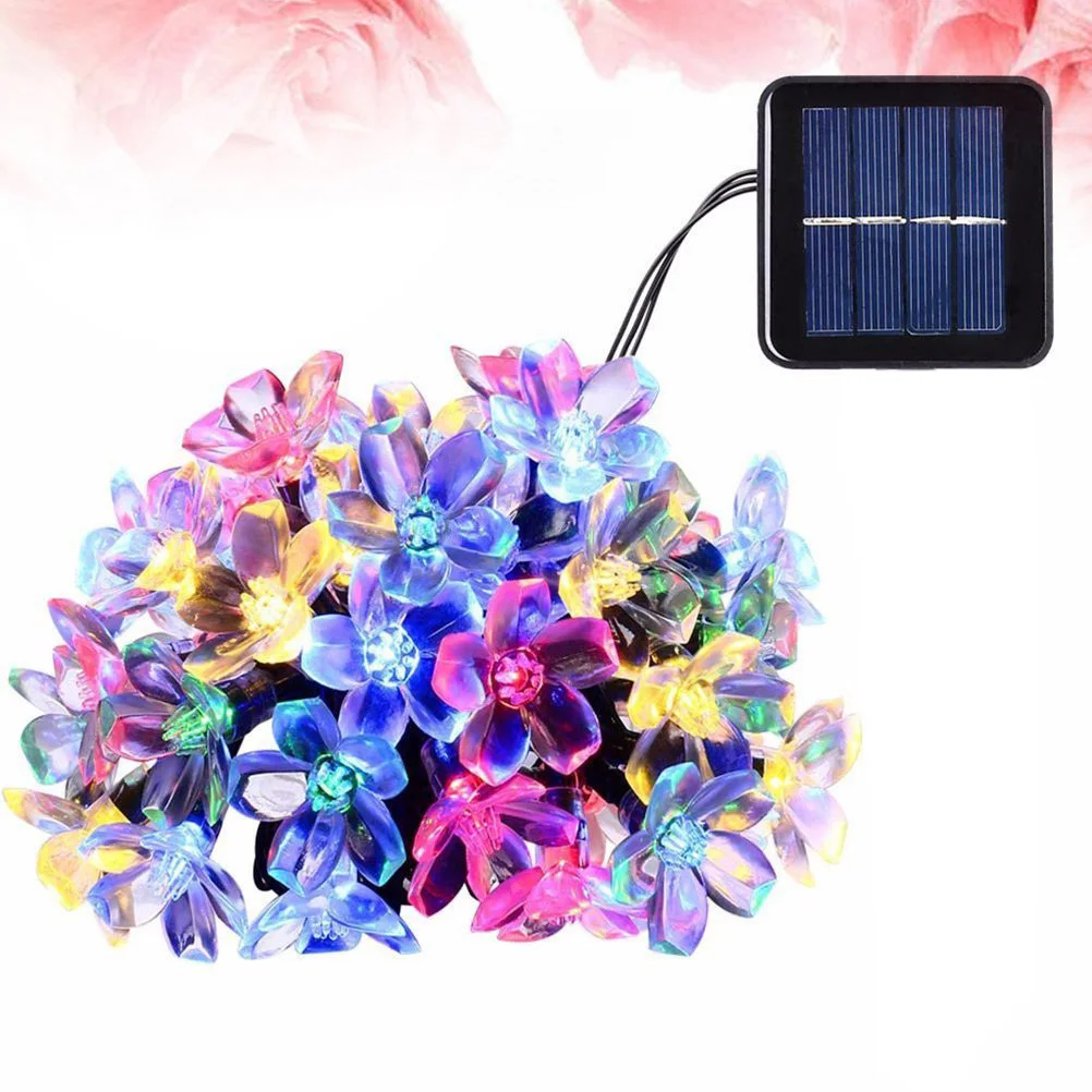 20 المصابيح سلسلة أضواء الشمسية 5 متر مقاوم للماء أضواء الجنية في الهواء الطلق لحديقة الطرف الديكور الملونة زهرة تصميم LED مصباح #6