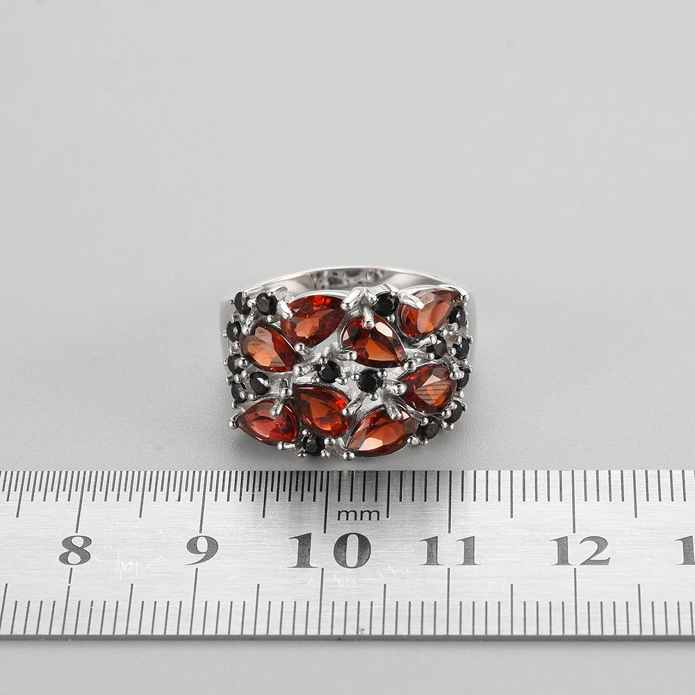 Anillo de granate natural de d - Birthstone Ring Set reseña y precio