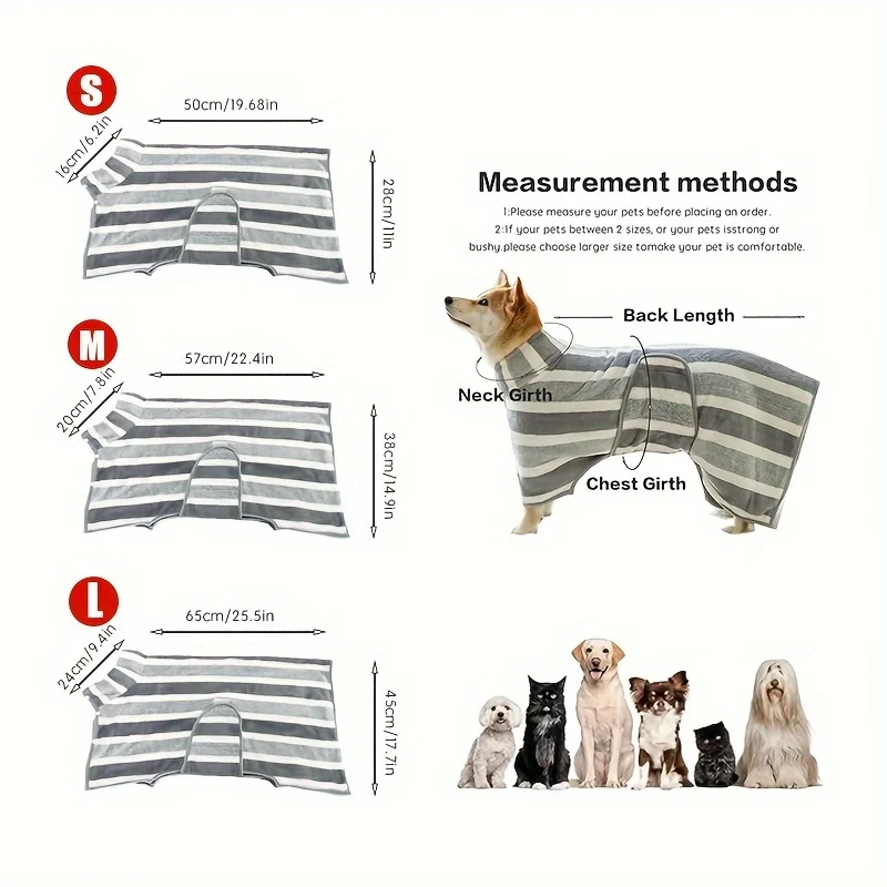 1PC Dog Bathrobe Oversized Thick-Added Absorbent Quick Drying Golden Shiba Cat Bath Towel Towel Used After Bath
