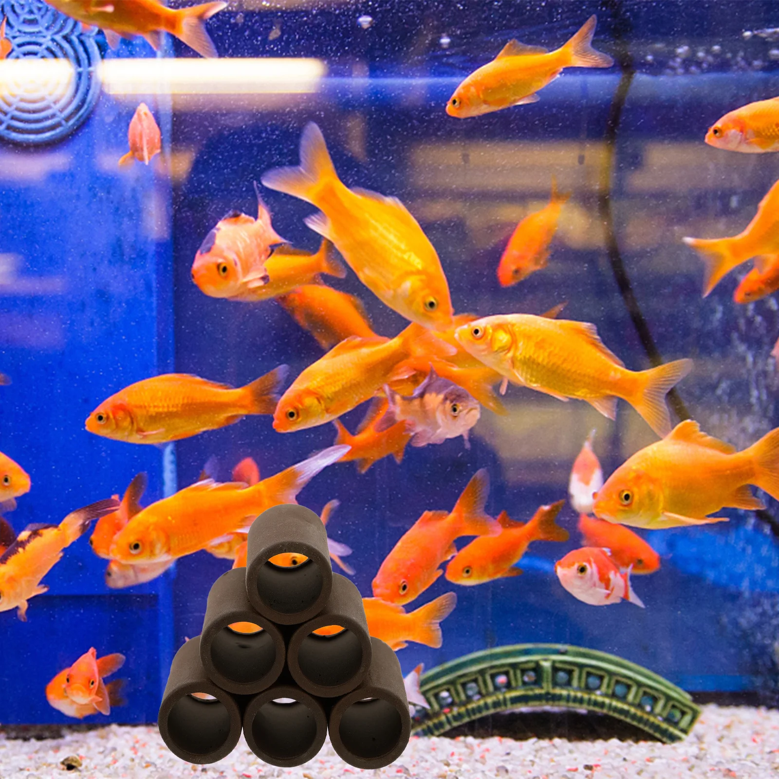 

Decorative Aquarium Cave Tube for Fish and Shrimp Natural Ceramic Hiding Place for Stress Relief Breeding and Entertainment in