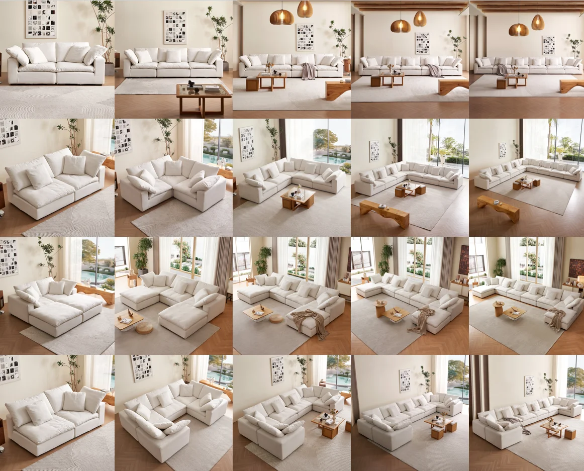 Modern 3 Seat Sofa ODM for Living Room Furniture Cozy Modular Cloud Indoor Sofa Living Room Furniture