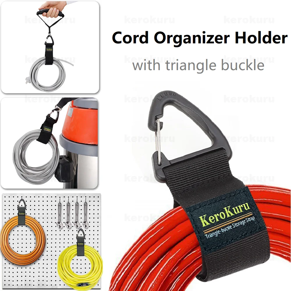 Cord Organizer Holder with Triangle Buckle Wire Manager Power Cord Management Nylon Heavy Cord Storage Straps for Cables Hoses