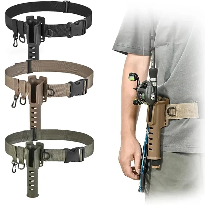 Soporte de caña portátil, accesorio de equipo de pesca con cintura ajustable, dispositivo de inserción de caña de pescar, herramienta de accesorios de pesca al aire libre