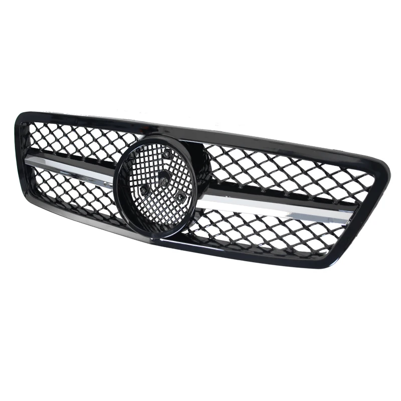 AMG style front grille fit racing sporty grill C-Class w203 00-06 AMG all gloss black for Mercedes Benz 2000-2006 year