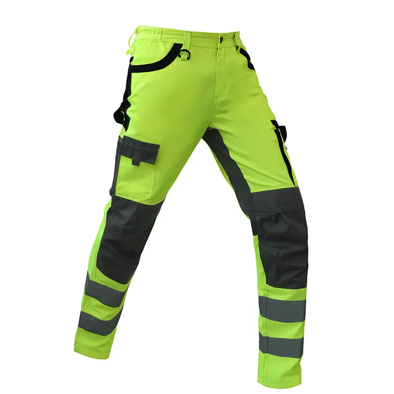 Sicherheits-Arbeitsanzüge, hohe Sichtbarkeit, reflektierende Jacke und Hose, Set für Herren, Hi-Vis-Arbeitskleidung, Arbeitskleidung für Herren,