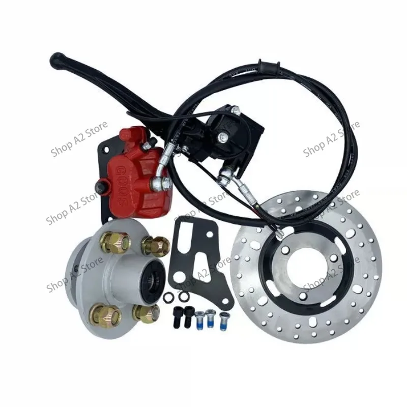 Front wheel drum brake modified disc brake, tricycle closed hood front full set, drum brake modified disc brake accessories