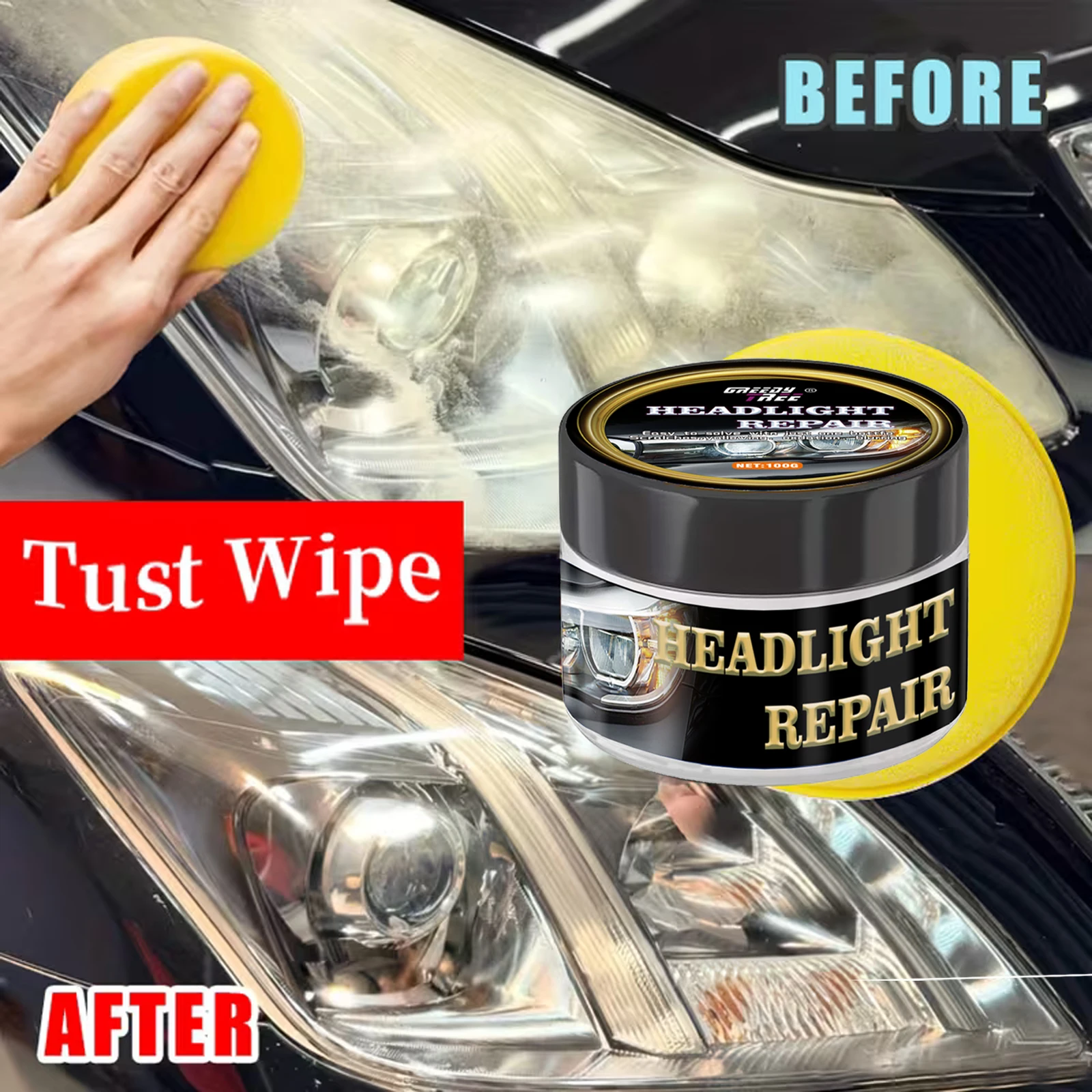 Universal Headlight Repair Kit - Car Headlight Polishing Paste - Remove Oxidation, Restore Clarity, Easy to Use, No Need to Poli image 2