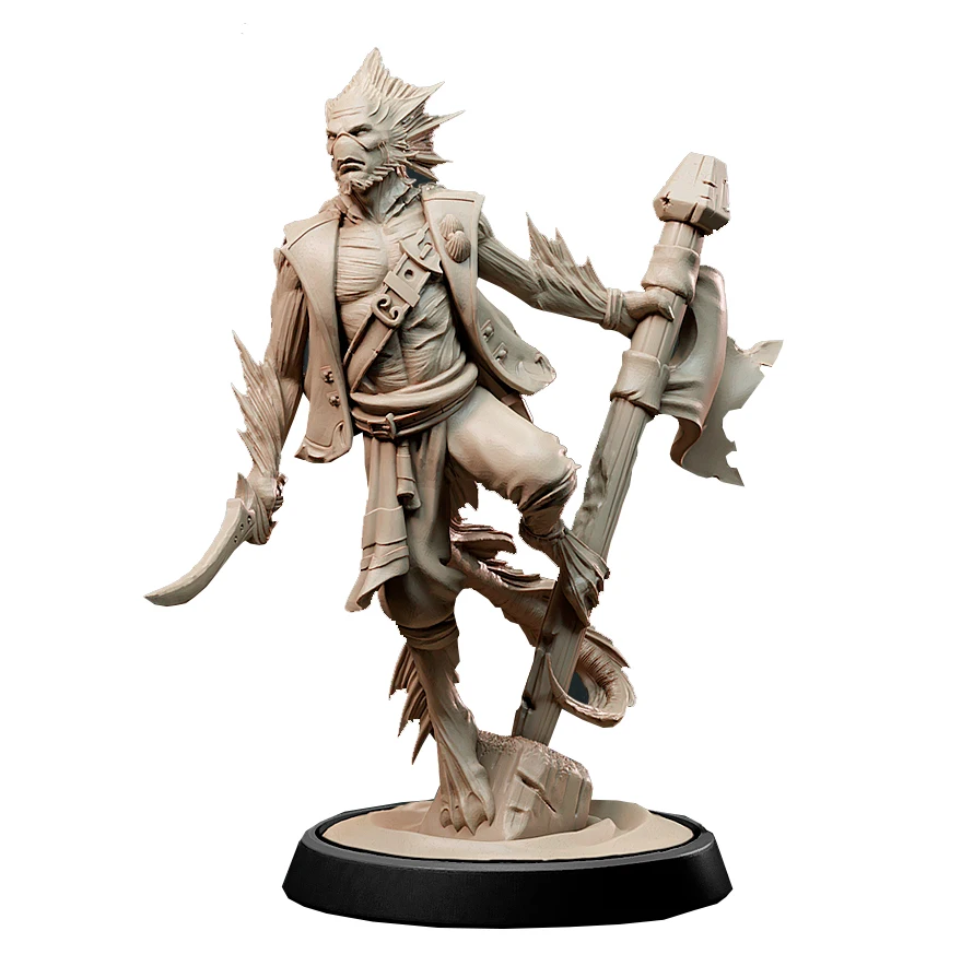 

1/24 75mm 1/18 100mm Resin Model Kits Fishman Pirate Gangster Unpainted No Color DW-094