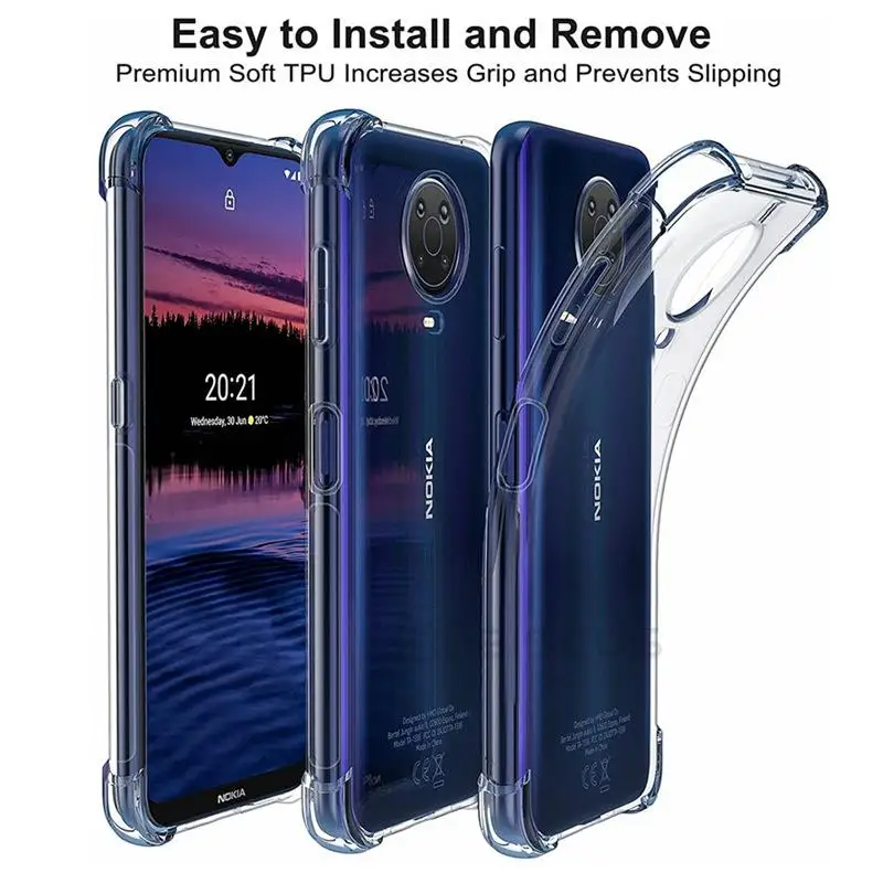 Case For Nokia G21 G11 G20 G10 G50 X10 X20 2.4 3.4 5.4 5.3 C10 C20 C30 XR20 C01 Plus Soft Transparent Shockproof Silicone Capa