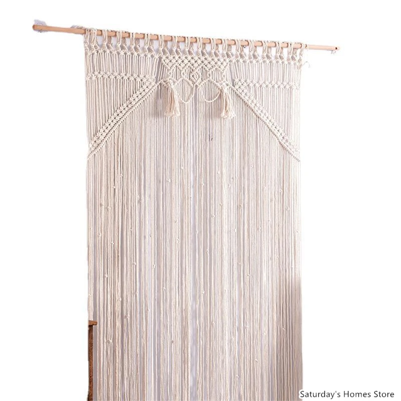 Macrame Curtain Tapestry Handwovwen Tassel Pendant Bohemia Door Curtain Tapestry Window Curtain Tapesrtry Wedding Background