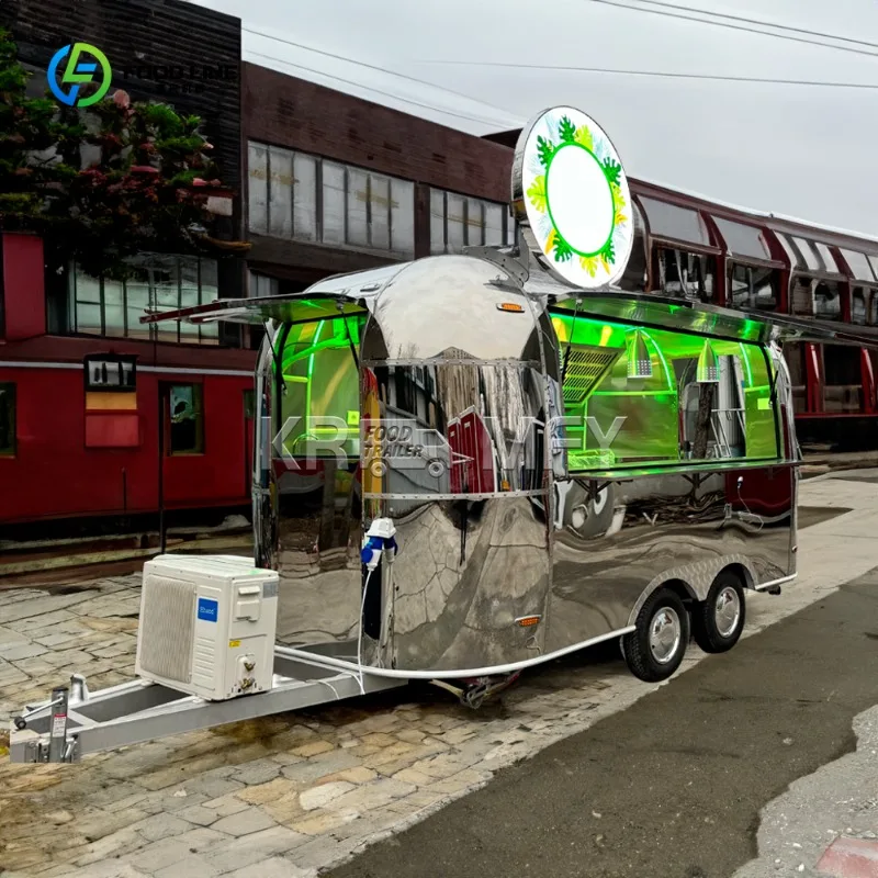 รถขายอาหารเคลื่อนที่พร้อมอุปกรณ์ครบครันจากผู้ผลิตจีน ปี 2025 รถพ่วงขายอาหารเคลื่อนที่ รถขายอาหารจานด่วนสำหรับขาย