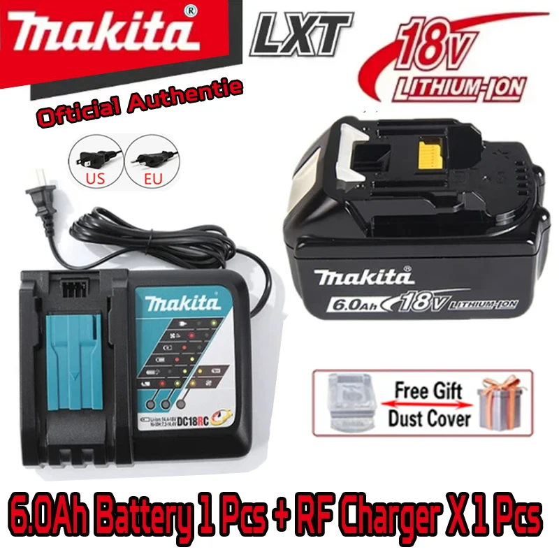 

Original Makita 18V 6000mAh 6.0Ah Rechargeable Power Tools Battery with LED Li-ion Replacement LXT BL1860B BL1860 BL1850