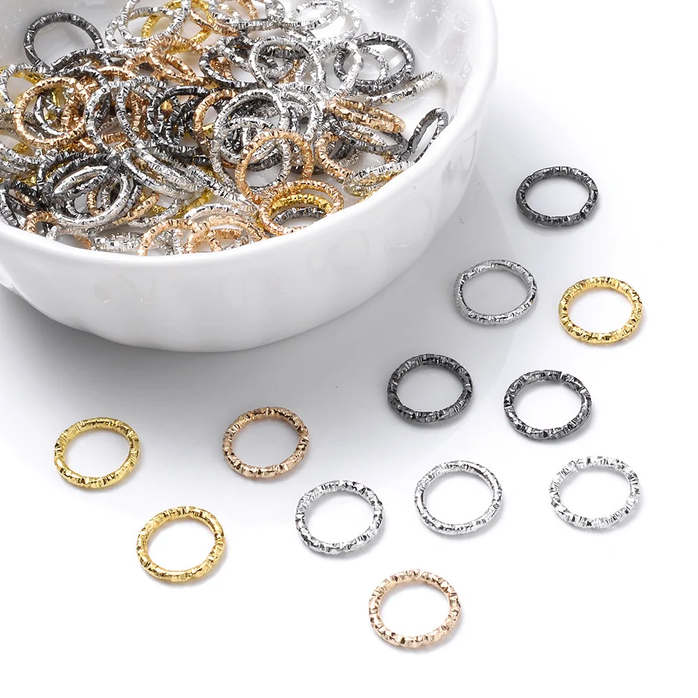 

Mixed 50-100pcs 8-18mm Round Jump Rings Twisted Open Split Rings Jump Rings Connector DIY for Jewelry Makings Findings Supplies