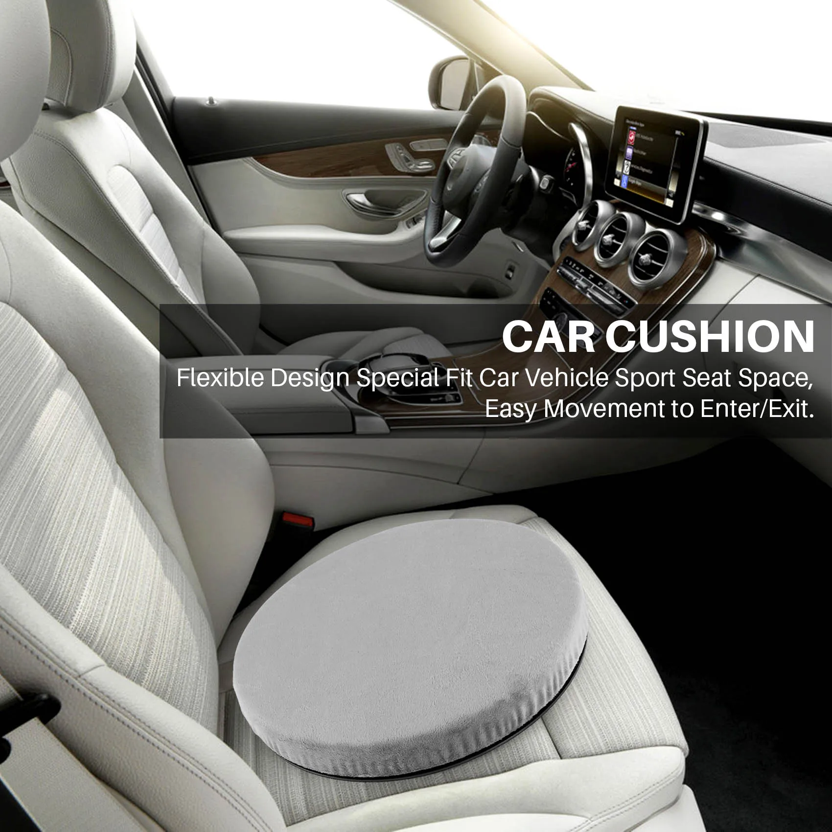 Swivel Car Seats, 360 Degree Rotating Swivel Car Chair Seat Cushion Soft Solid Mats Bottom Easy Access Mobility Home Office