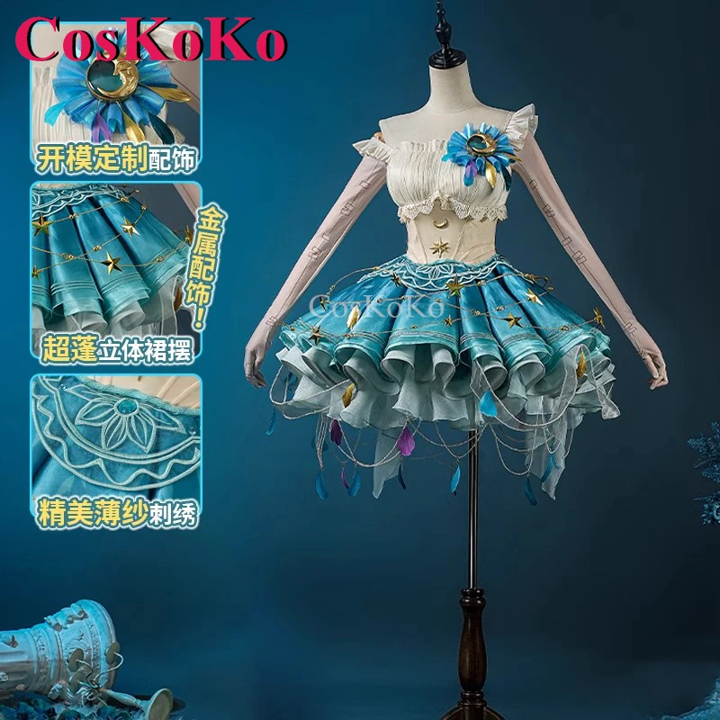 CosKoKo Female Dancer/Margaretha Zelle Cosplay Identity V Costume Wandering Moonlight Dress Halloween Party Role Play Clothing