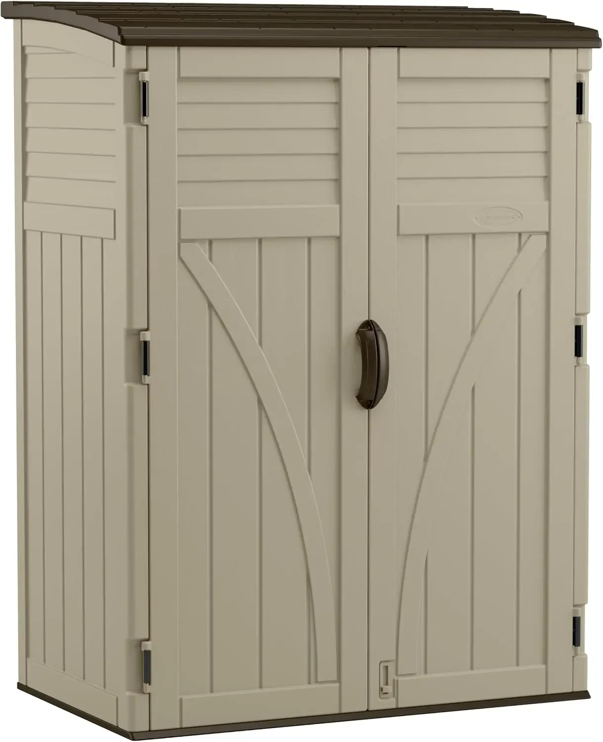 Vertical Storage Shed with Durable Plastic Construction, Multiple Wall Panels and Ample Space for Outdoor Storage