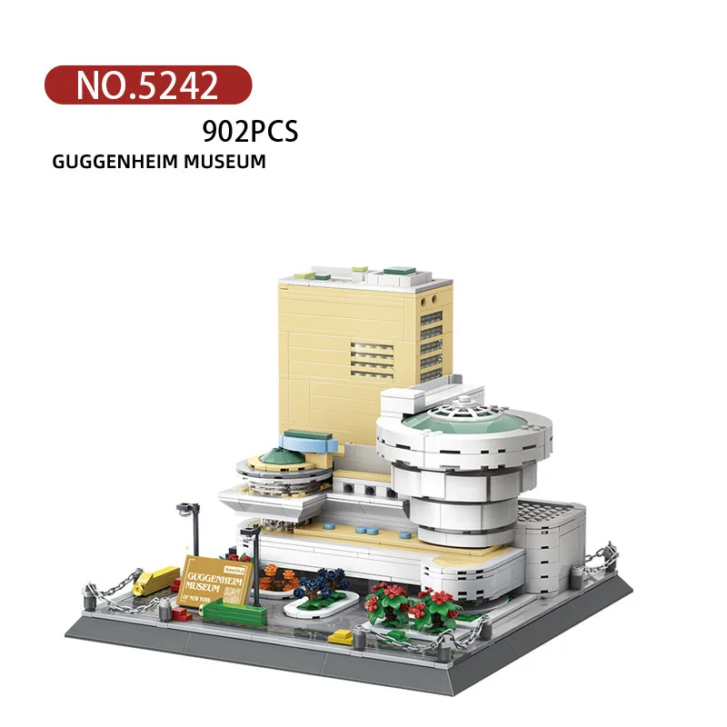 Creative World Famous Modern Art Architecture Block Guggenheim Museum America Model Brick Educational Toy Collection For Gifts