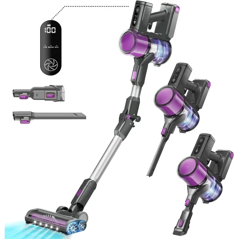 Cordless Vacuum Cleaners for Home Cordless Stick Vacuum with Bendable Wand Ultra Long Battery Life Powerful Sunction