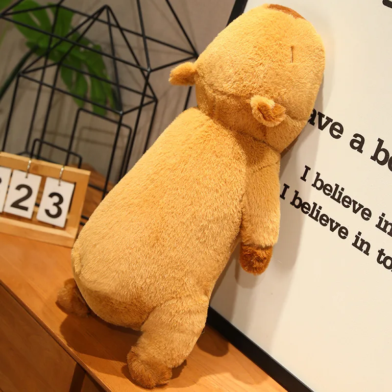 80cm New Long Lying Capybara Plush Toy Stuffed Animals Capybara Soft Pillow Toys Birthday Christmas Gift