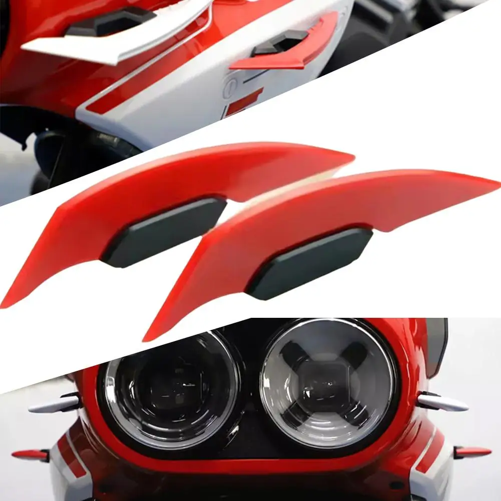 1Pair Universal Motorcycle Winglet Aerodynamic Spoiler Dynamic Wing Decoration Sticker For Motorbike Scooter Accessories