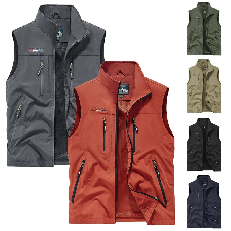 Men's Outdoor Vest, New Autumn Winter Multi-Pocket Waistcoat, Loose Plus Size Casual Workwear Gilet for Middle-aged
