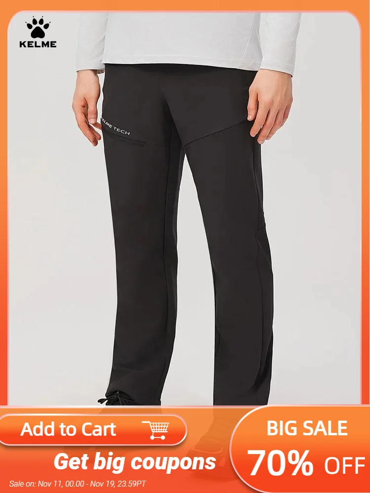 

Kelme Men's Woven Trousers Daily Training Sports Pants Outdoor Hiking Pants Waterproof Quick-drying Sports Trousers