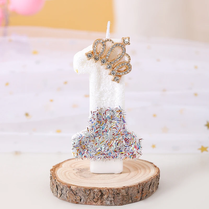 Niedlich 1pc Nummer 0-9 Geburtstags torte Kerzen weiß für Kinder Erwachsene Hochzeit Weihnachts feier Krone Kerze Kuchen Dekoration