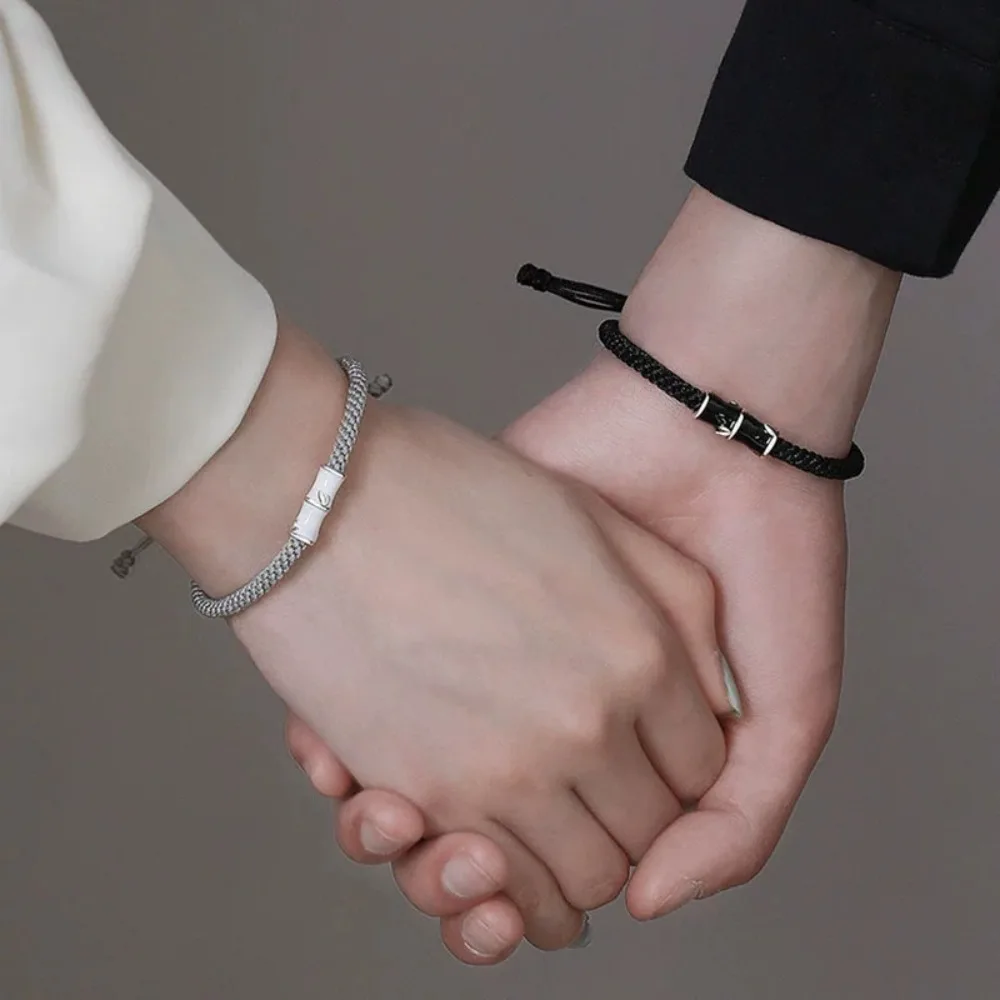 Zhu Ding Couple Bracelet - Simple Insured Bamboo Weave Beaded String with Bamboo Stems