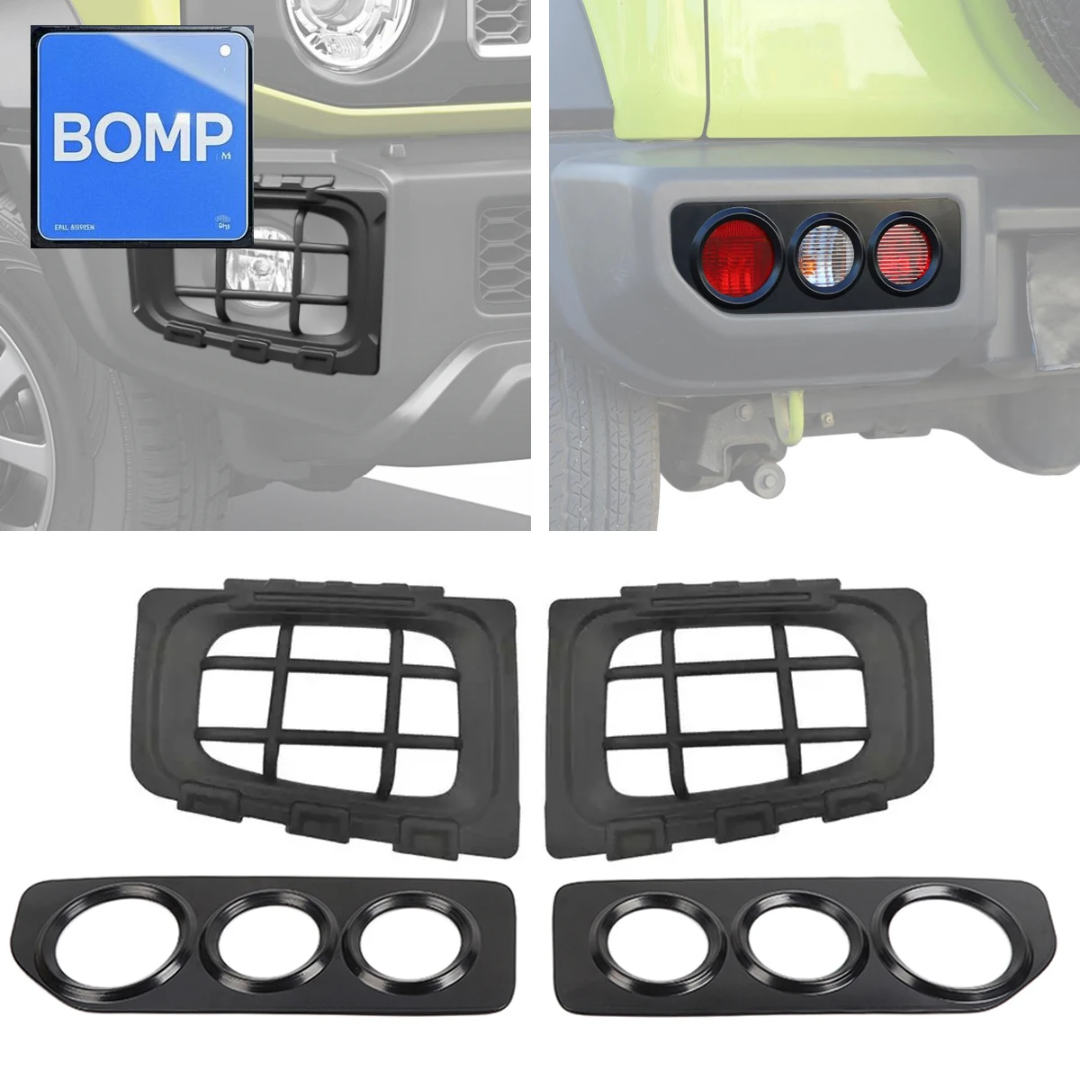 

Fit For 4PCS Car Rear Tail Lamp Protect Front Fog Light Guard Cover for Suzuki Jimny JB74 2019-2024 Lamp Hoods Auto Exterior Acc