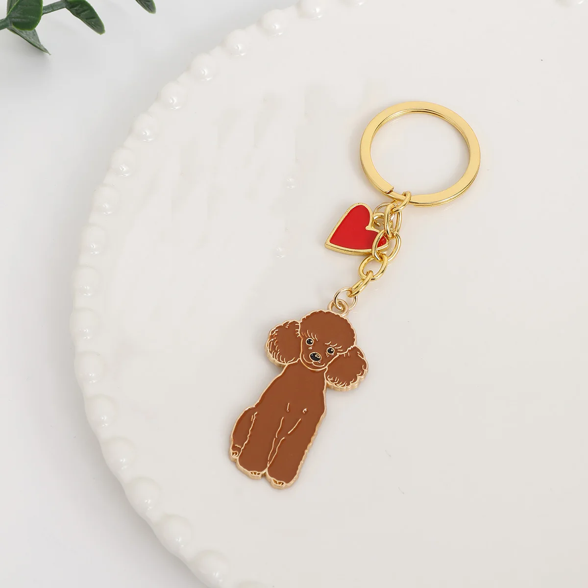 1PCS Metal Teddy Poodle Cute Dog Keychain Pendant For Bag Women Men charm Love Jewelry gifts Car keyring