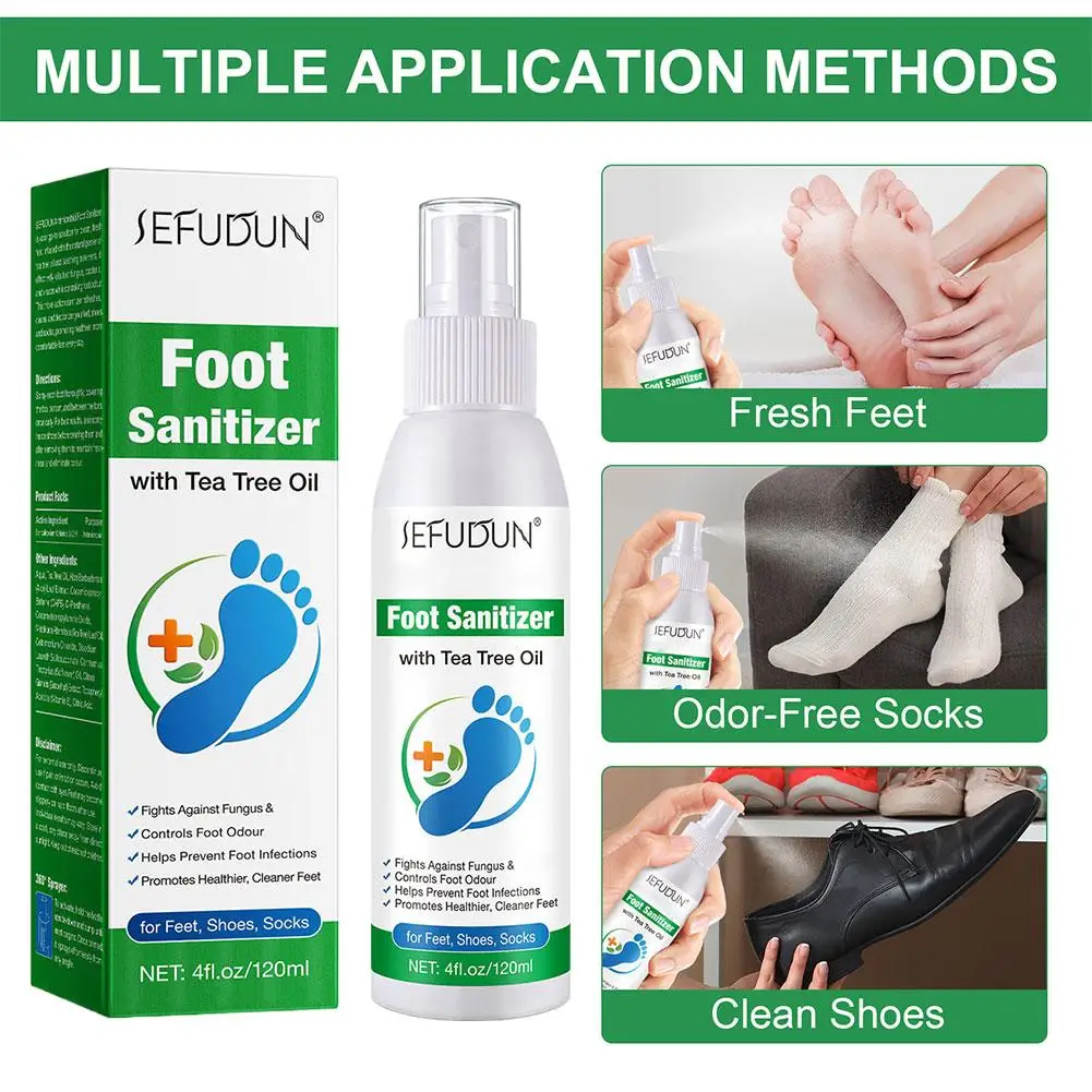Foot Deodorization Spray Removal Odor with Tea Tree Oil Foot Sanitizer Spray Moisturize Foot Drying Foot Odor Deodorant - Image 2