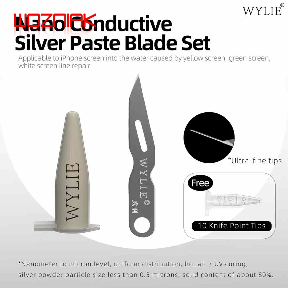 WYLIE Nano Conductive Silver Paste Used for Repairing Yellow Green White Screen Circuits Caused Water Ingress on iPhone Screen