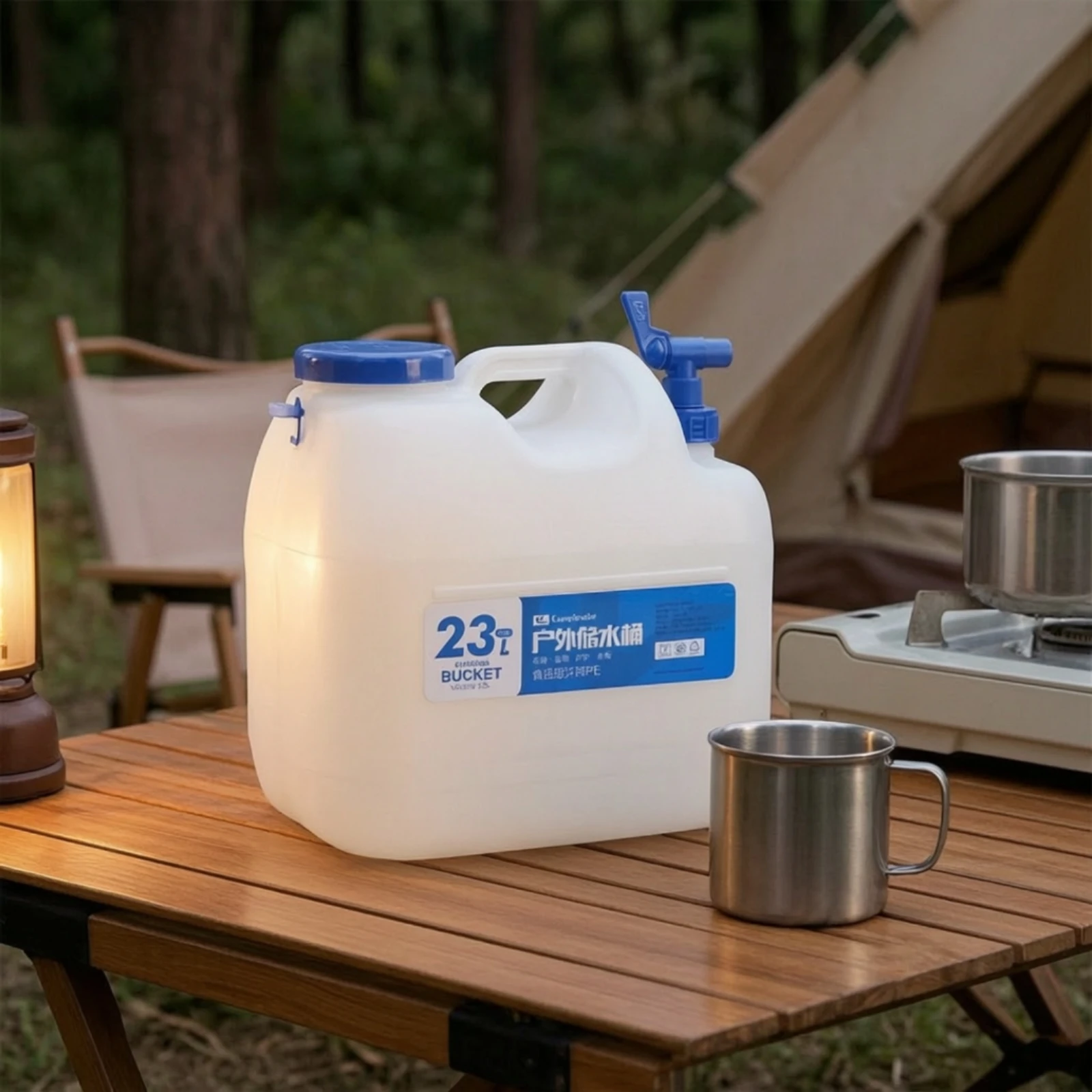 Recipiente de Água com Torneira, Recipiente de Água de Grau Alimentício com Bico, Portátil, Grande Capacidade para Campistas, Acampamento, Atividades ao Ar Livre