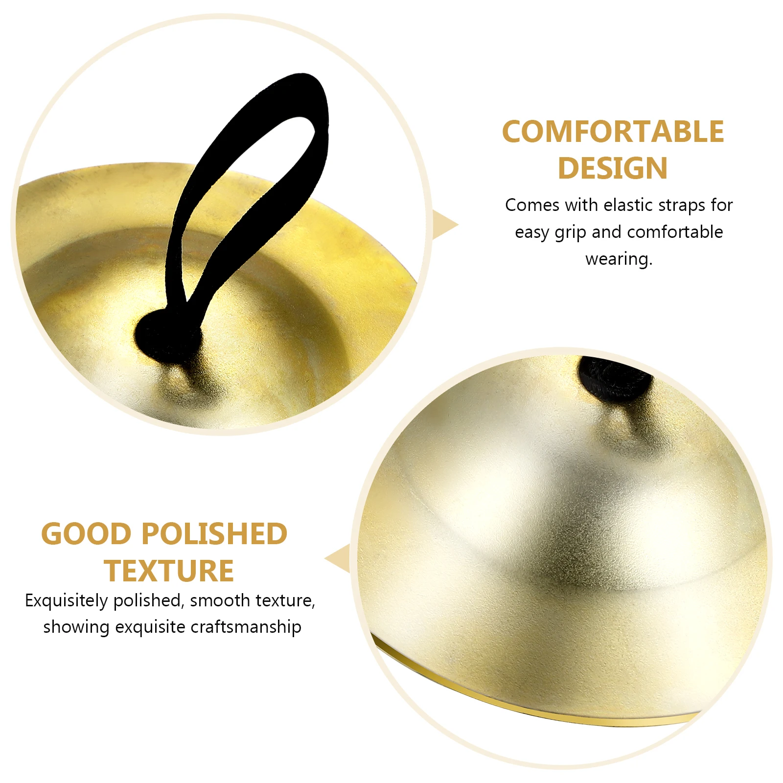 

2 Pairs Percussion Instrument Bronze Cymbal Finger Cymbals for Small Instruments Aldult Child