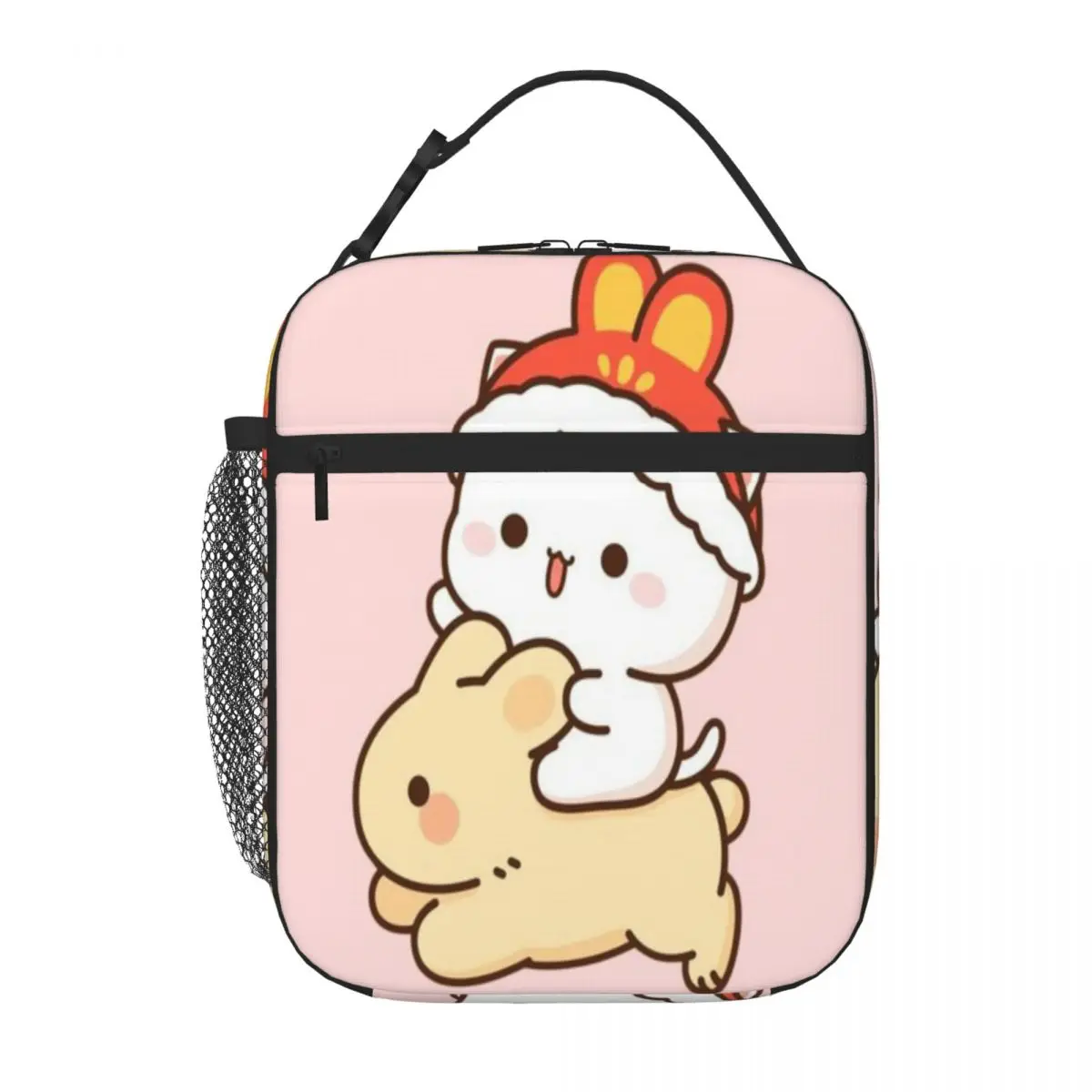 Bestselling Milk Riding A Rabbit - Mochi Sugar And Peach Goma Couple 2025 Elegant Carry Lunch Bag Cruise Travel Food Storage Bag